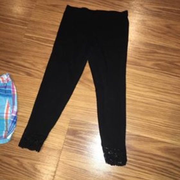 Girls Kids Black Leggings - Picture 1 of 1